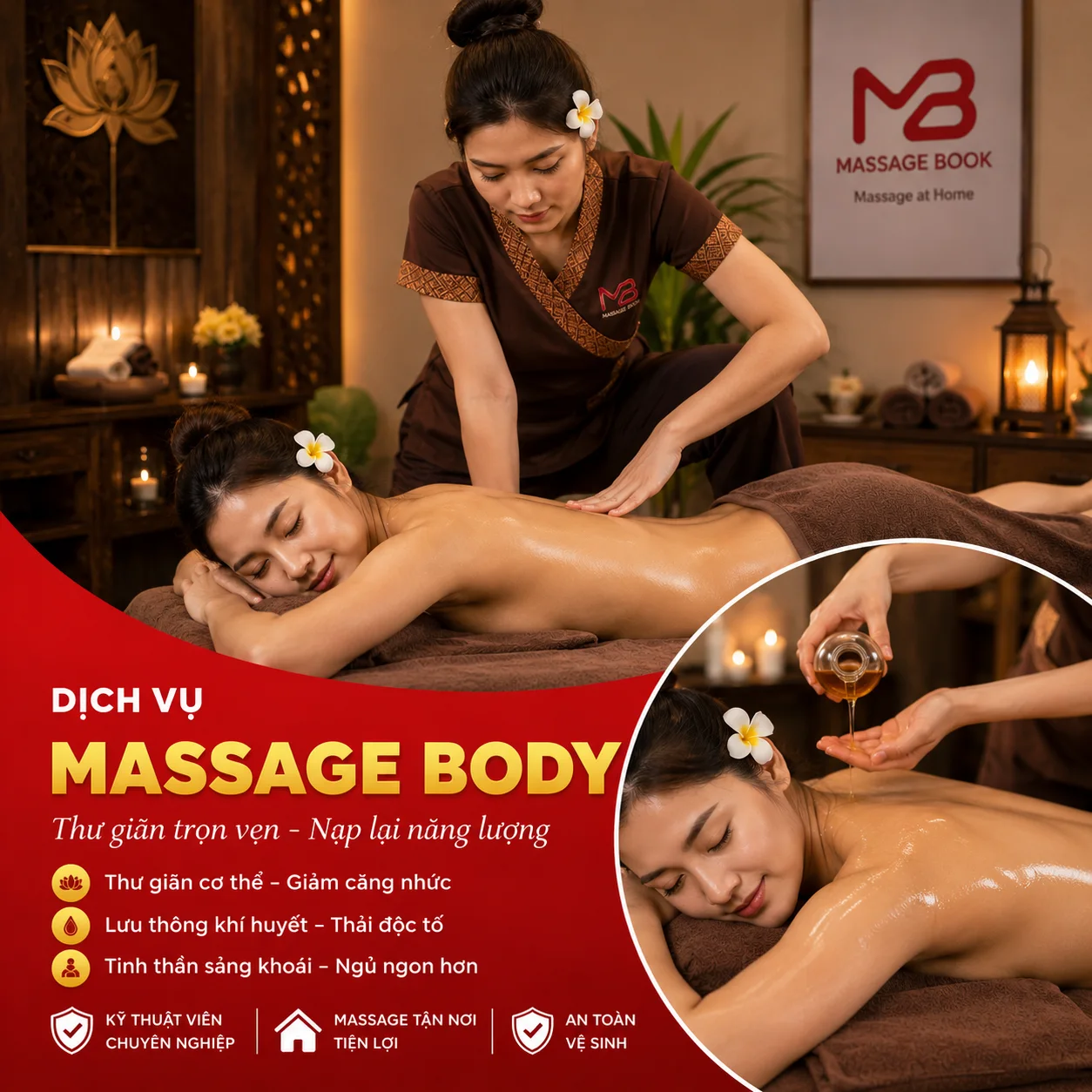 Dịch vụ massage body tại nhà thư giãn toàn thân